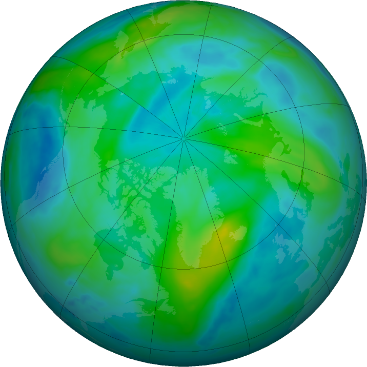 Arctic ozone map for 25 September 2018